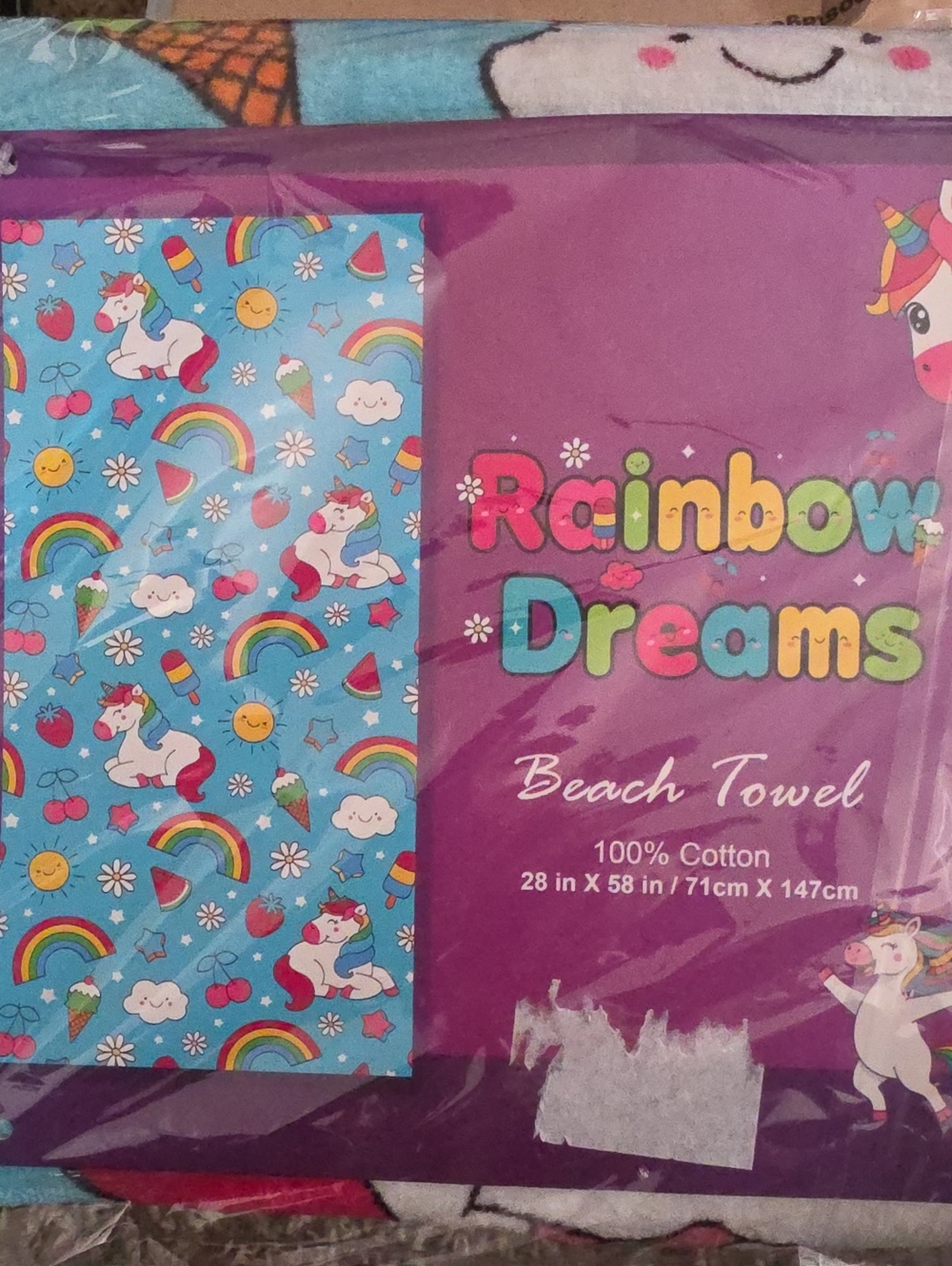 Unicorn Beach Towel - Kids Cotton